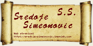 Sredoje Simeonović vizit kartica
